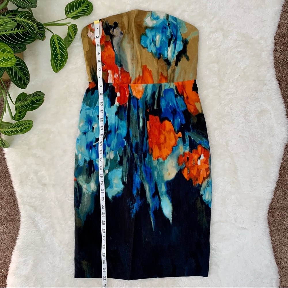 Anthropologie Moulinette Soeurs Strapless Watercolor Print Cocktail Dress - Picture 8 of 10